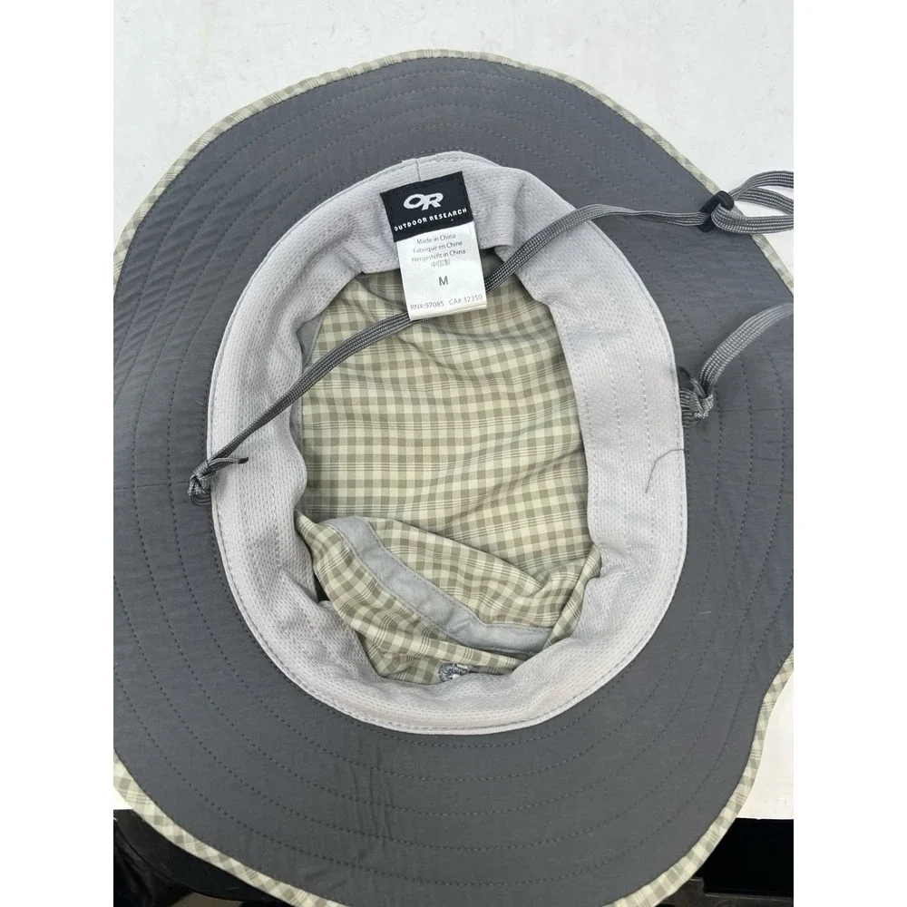 Outdoor Research Sombriolet Booney Sun Hat Gray Plaid M Nylon Adjustable #80615